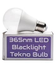 Tekno LED 365nm Blacklight Bulb - 12 watts/110 Volts/UV 365nm/A60 Base, Glow
