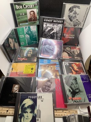 VTG Huge Jazz CD Lot HTF 16pc Imports Dizzy Gillespie Fats Waller Mile Davis Nat