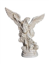 Statua di San Michele Arcangelo, 37cm. Resina-polvere di marmo.