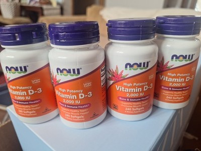 4 Bottles VITAMIN D-3 2,000 IU