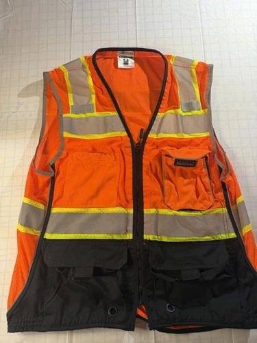 ML Kishigo 1516 Premium Black Series Safety Vest Orange Black Size L Class 2 - product listing photo