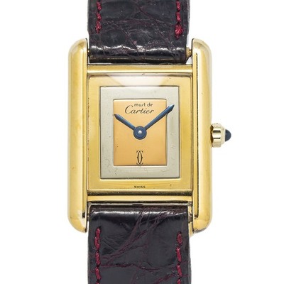 Cartier Must De Tank 366001 Tri Color Vermeil Quartz Ladies Watch