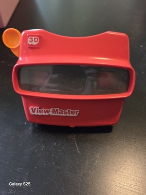 Vtg View Master 3D Viewer Slide Toy Red Classic, Orange Handle A-20