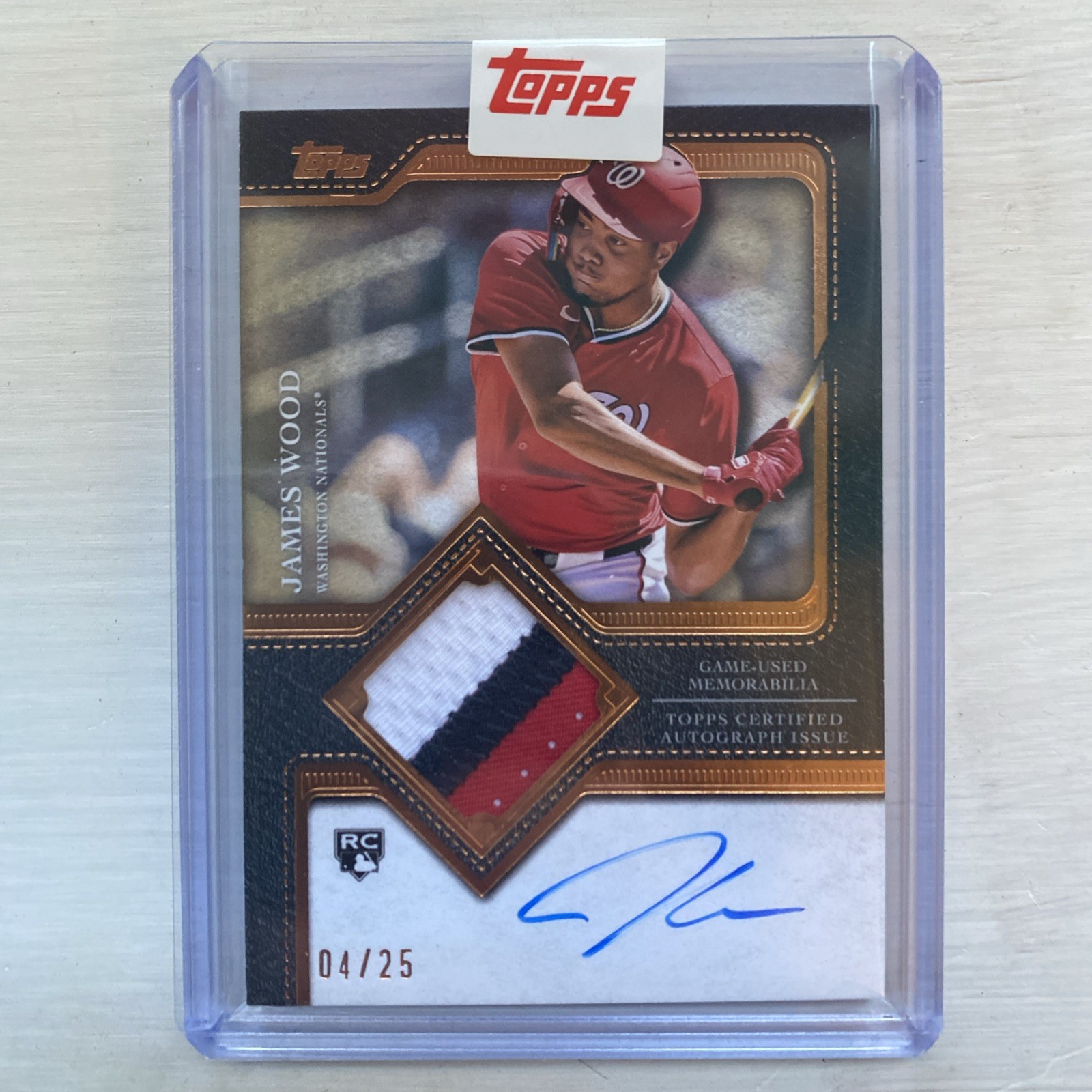 2025 Topps Flagship Autograph Patch Bronze Parallel James Wood /25 TFAPU-JW