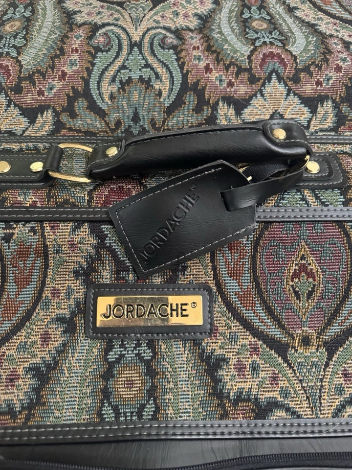 Vintage Jordache Floral Tapiz Colgante Prenda Vestido Bolsa de Viaje y Bolsa de Transporte Foto 3 de 4