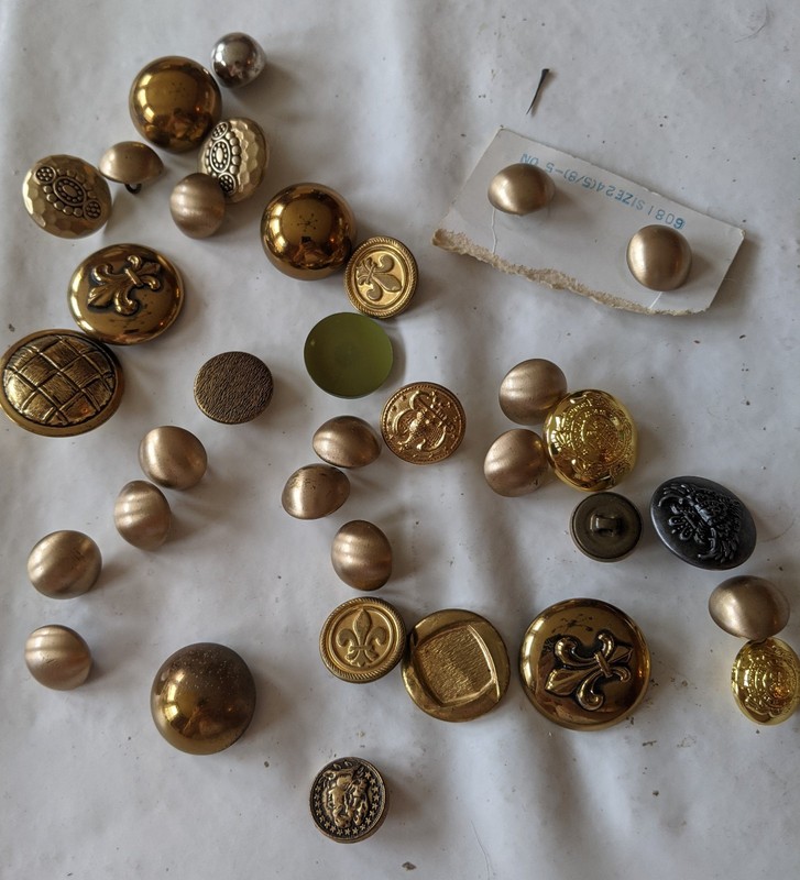 Mixed Lot Of Gold Vintage Buttons
