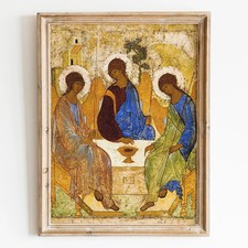 The Holy Trinity By Andrei Rublev Christian Jesus God Wall Art Poster Print