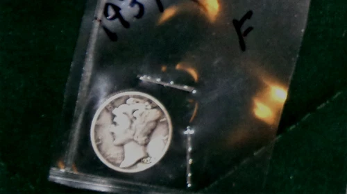 1934  SILVER MERCURY DIME - GRADES "FINE"