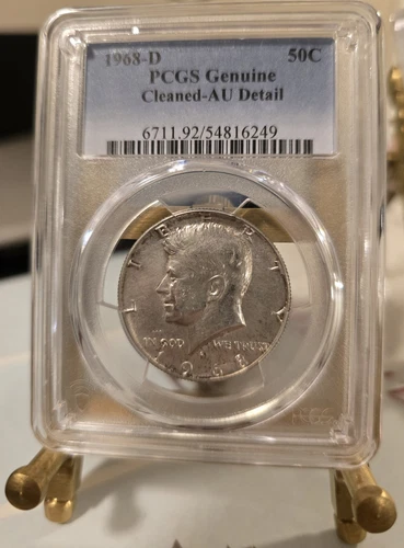 1968-D Kennedy Half Dollar- PCGS Genuine-AU Detail