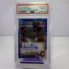 2021 BOWMAN CHROME PROSPECT AUTOGRAPHS BLUE REFRACTOR /150 ANGEL MARTINEZ CPAAMA