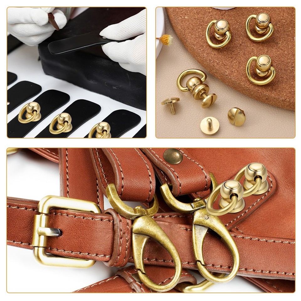 Solid Rives 6 Pcs Purse Making Accessories Solid Brass Rivets Crossbody Craft Bag ...