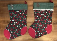 Pair Of Vintage 70s-80s Handmade Christmas Stockings 18  