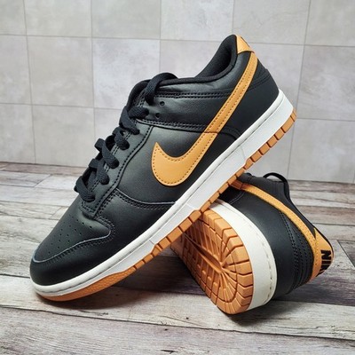 Nike Dunk Low Retro Black Amber Brown DV0831-004 Men's Size 9.5 Low Top Sneaker