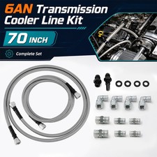 6AN 70" Transmission Fluid Oil Cooler Hose Line Kit for GM Chevy Transmission