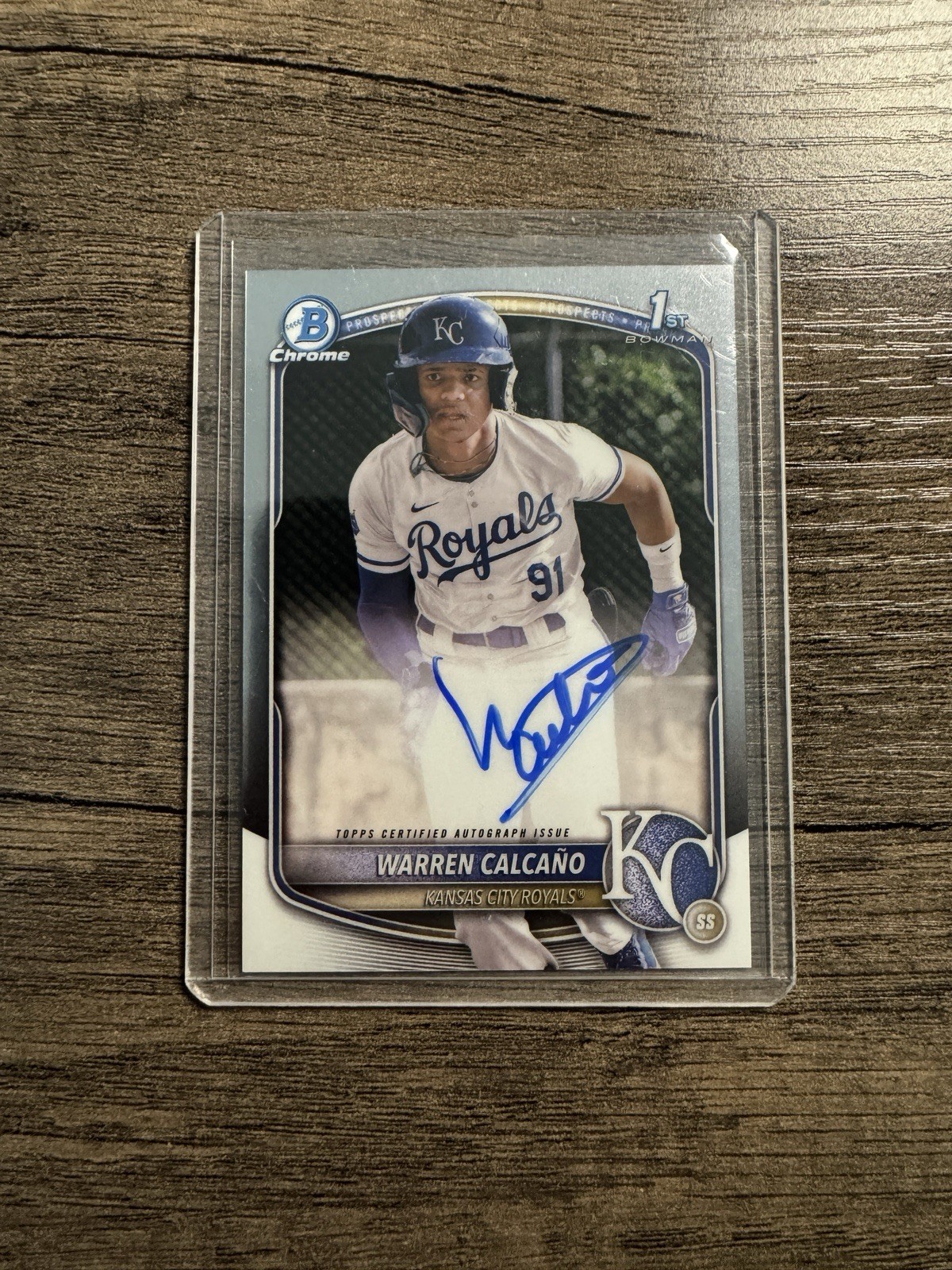 2025 Bowman Chrome Warren Calcano 1st Bowman Auto KC Royals