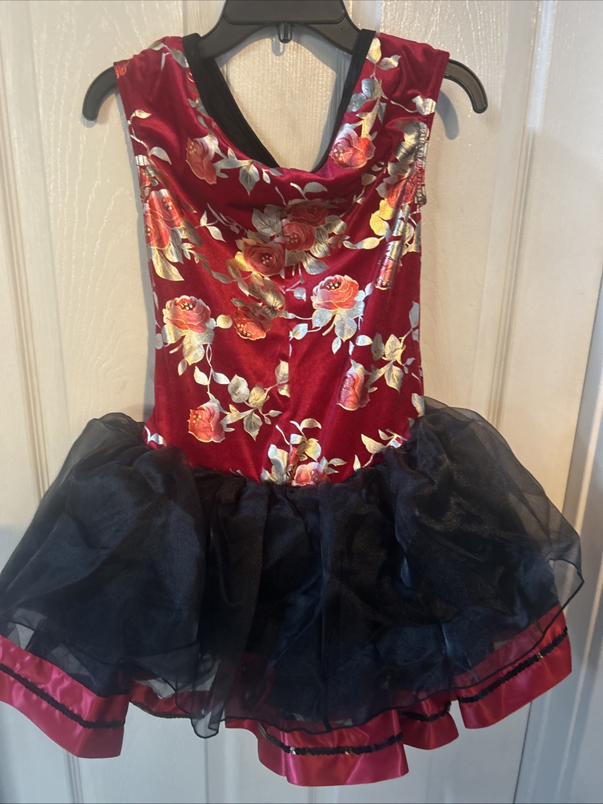 Weissman Girls Red sequence Dance Costume Size LC - image 2