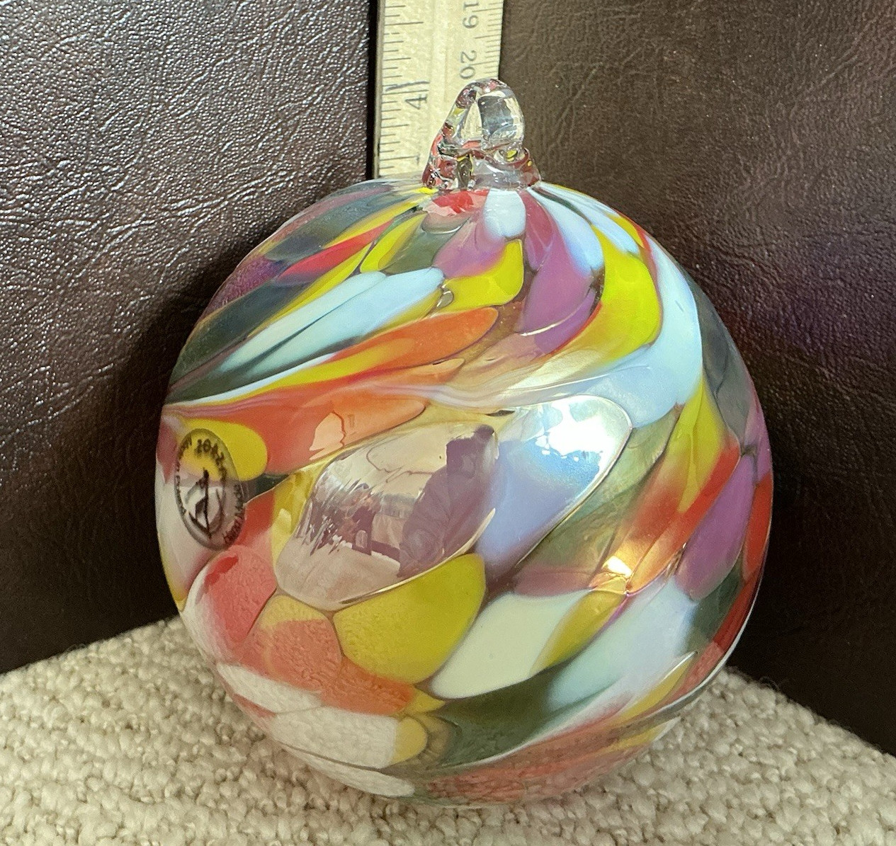 Zorza Blown Glass ORNAMENT Hand Decorated from Poland