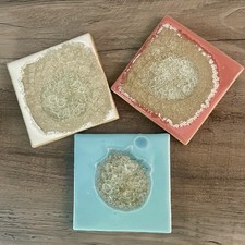 Three (3) Anthropologie Crackled Glass Geode ...