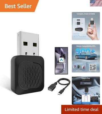 Compact Wireless Adapter for Android Auto - Instant Connection & Dual Ports