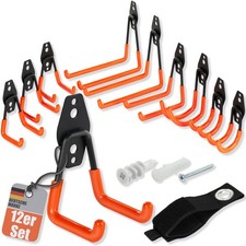 12er-Set Wandhaken Garage Ordnung Gartenger&auml;tehalter Wandhalterung Ger&auml;tehalter