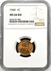 1944 LINCOLN WHEAT CENT NGC MS66RD 959008