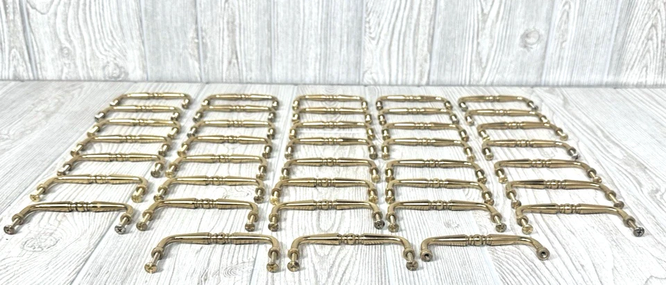 Lote de 19 tiradores de cajón con manija de gabinete de latón tradicional Alno nudillo único 3/4 Foto 3 de 4