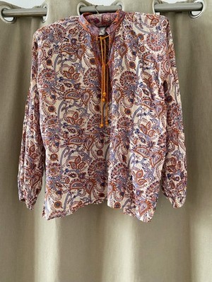 Vintage 70s CITY SWINGERS cotton indian TOP w/ SKIRT toast phool anokhi adini S