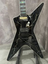 Dean Washbun Dimebag Custom Electric Guitar Black Lightning Floydrose vibrato