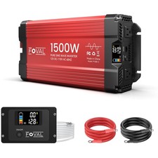 1500W Pure Sine Wave Inverter 12V DC to 120V AC Converter 3000W Peak Power