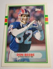 1989 Don Beebe Card #59T Topps Buffalo Bills NFL Football Vintage Trading-Flaws