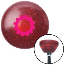 Pink Solid Gear Red Retro Metal Flake Shift Knob W M16x1.5 Insert Shifter Auto