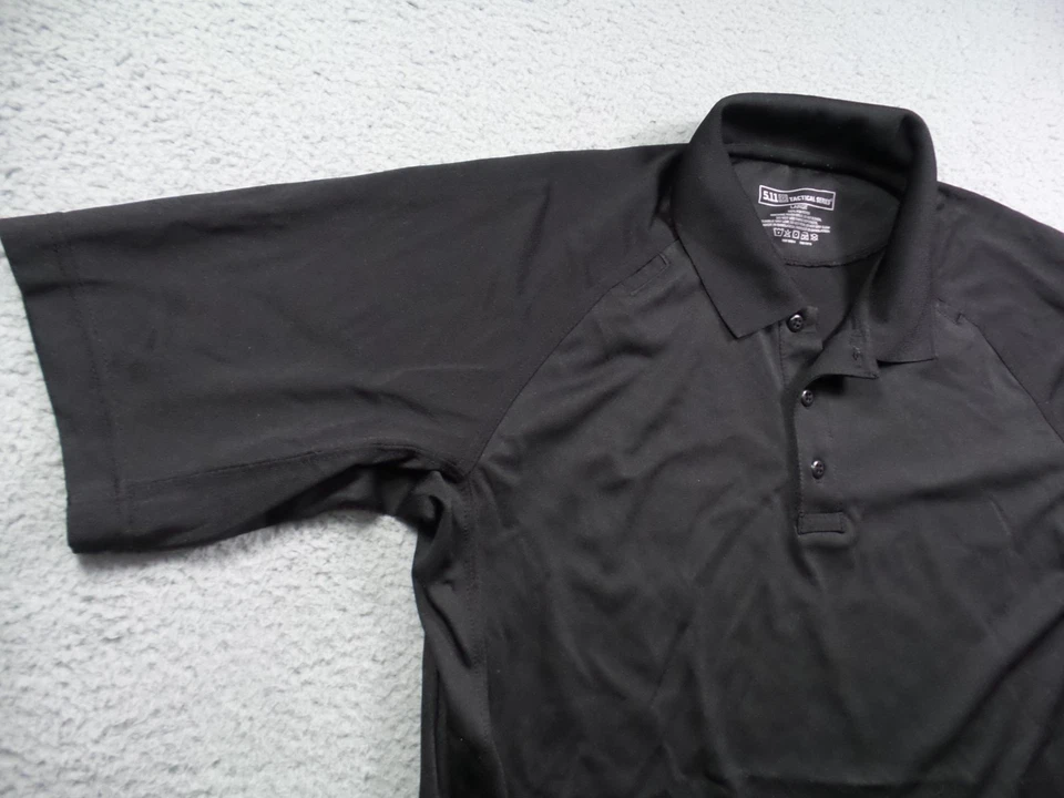 5.11 Tactical Series Shirt Mens Size Large Black Performance Short Sleeve Polo - Image 4 of 4