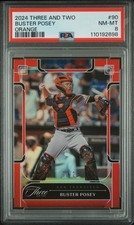 2024 PANINI THREE & TWO ORANGE #90 BUSTER POSEY 2/25 PSA 8