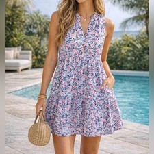 Lilly Pulitzer Novella Swing Dress XS Fun Sun Repeat Ditsy Floral Sleeveless