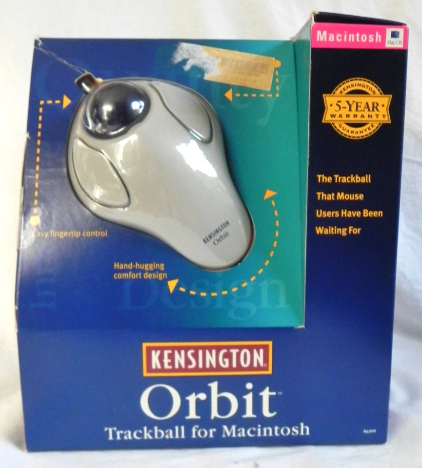 Kensington "Orbit" Trackball for Macintosh #64220, Comfort Design, 2 Button, Mac - Image 2 of 4