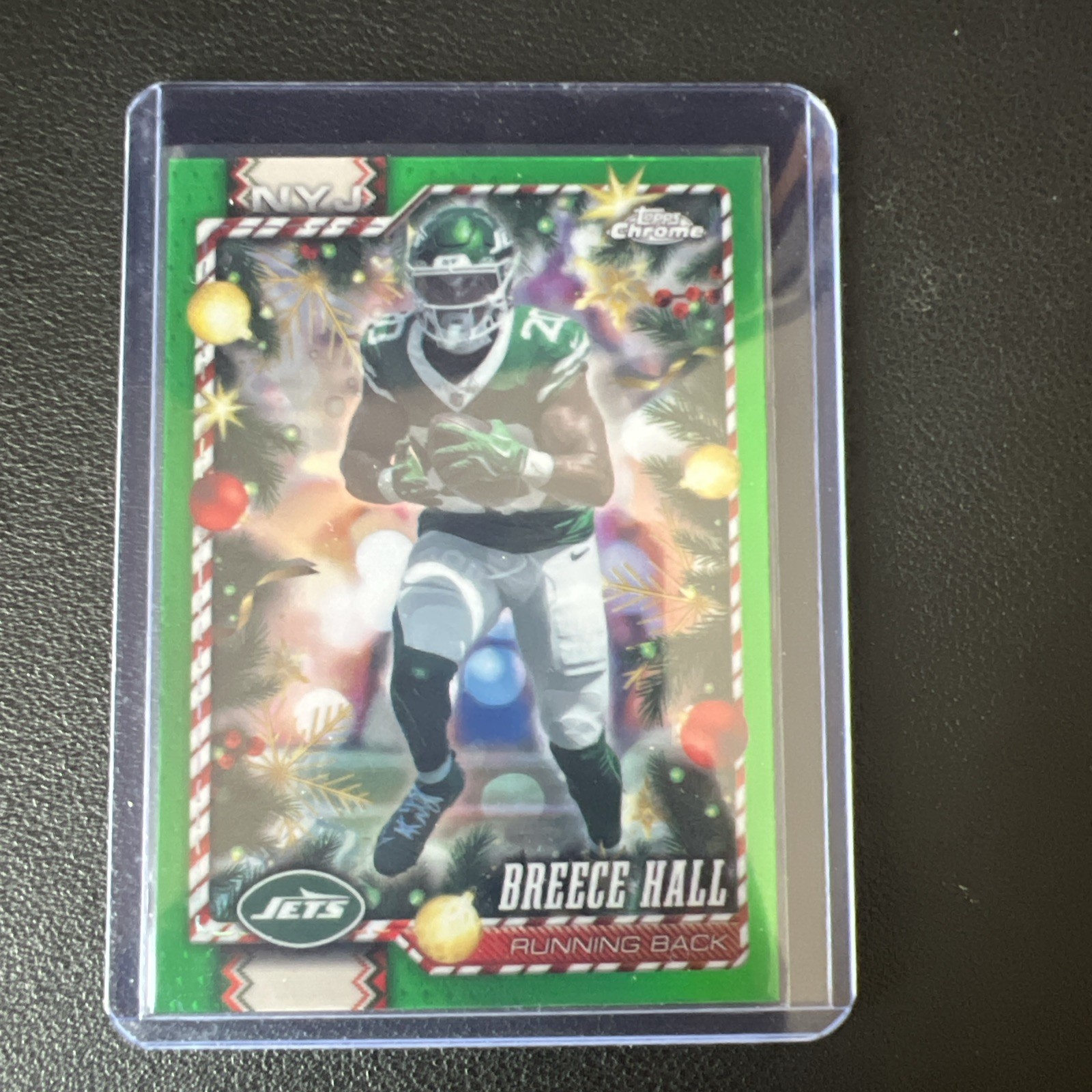 2026 Topps Holiday Breece Hall /99 CHROME Green Color Match