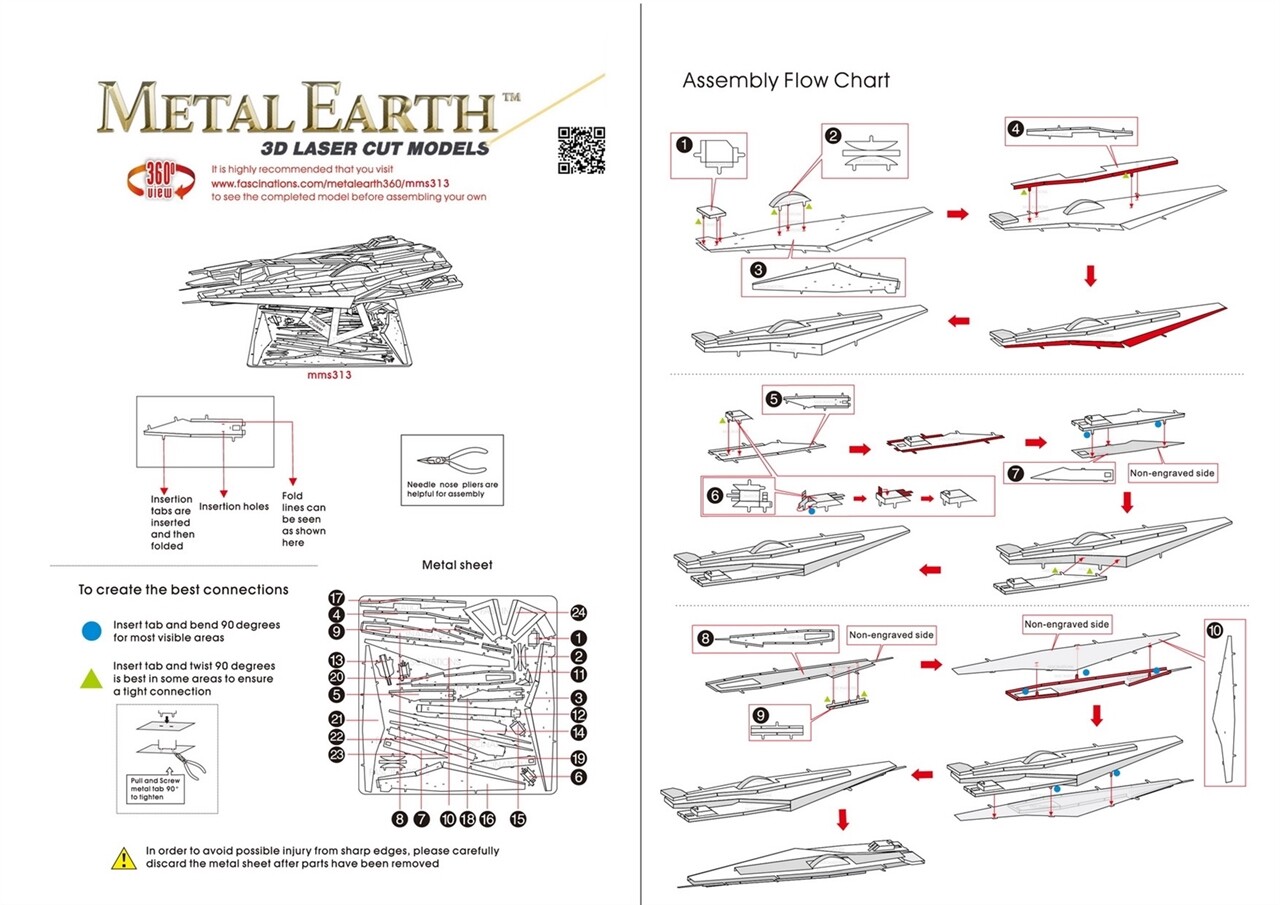 Fascinations Metal Earth Mass Effect 3D Laser Cut Model Kit - Alliance Cruiser