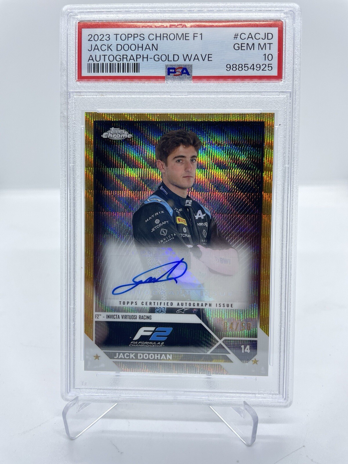 2023 Topps Chrome Formula 1 F1 Jack Doohan Auto GOLD /50 PSA10