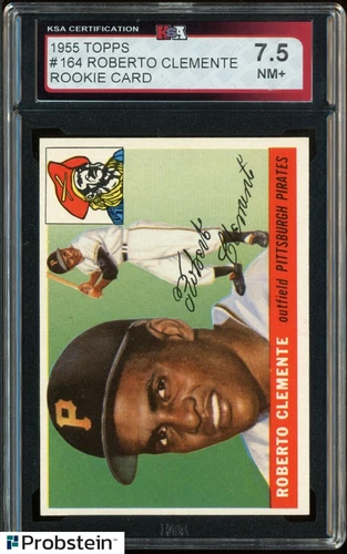1955 Topps #164 Bob Roberto Clemente RC Rookie HOF KSA 7.5 " WELL CENTERED "