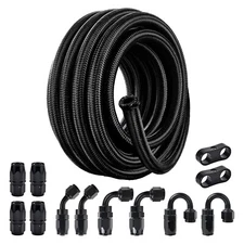EVIL ENERGY 10AN Nylon Braided Fuel Line Hose Fitting Kit CPE 20FT Black