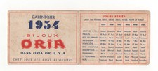 2 ORIA Pocket Calendars 1953 & 1954