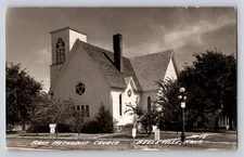 Vintage Real Photo Postcard First Methodist Church Belleville Kansas RPPC