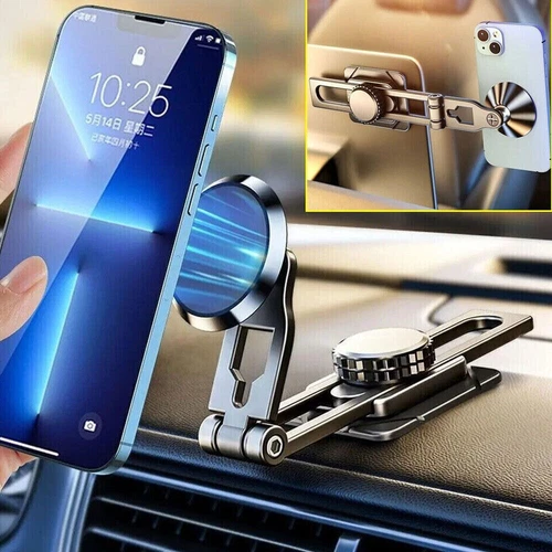 Support Téléphone Magnétique Rotation 360° Support Voiture Pliable Tableau de Bord Universel - Photo 2 sur 11