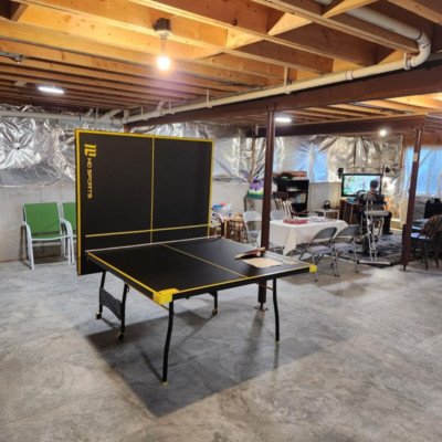 Official Size Indoor Tennis Ping Pong Table 2 Paddles Balls Black Yellow