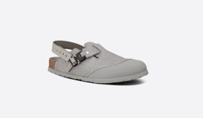 Birkenstock Tokio ミュール 41 グレー DIOR by BIRKENSTOCK Tokio Mule Gray Felted Wool and Nubuck