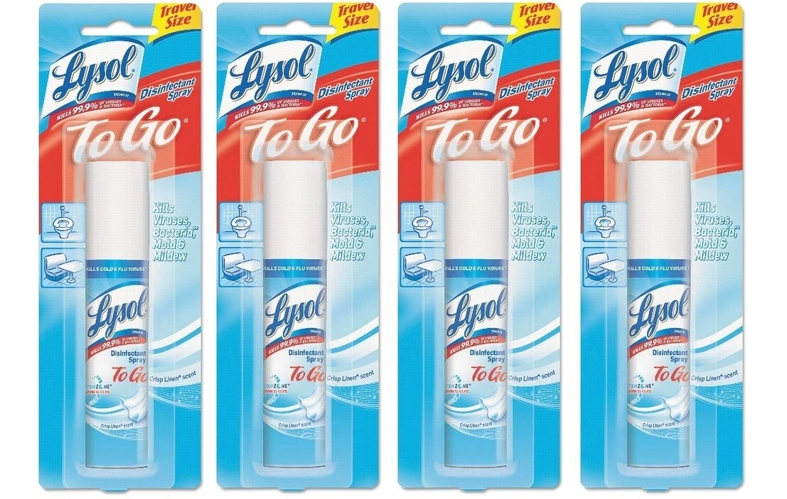 Lysol Disinfectant Spray To Go Crisp Linen Scent 1 oz Each PACK