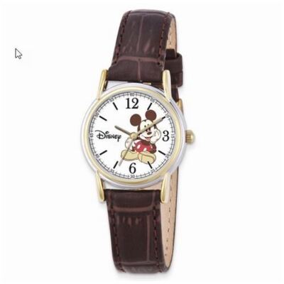 Vintage Mickey Mouse Watch - Brown Leather Buckle Band l Unisex Vintage Lorus Quartz Mickey Mouse Watch Brown Leather Band  main image 4