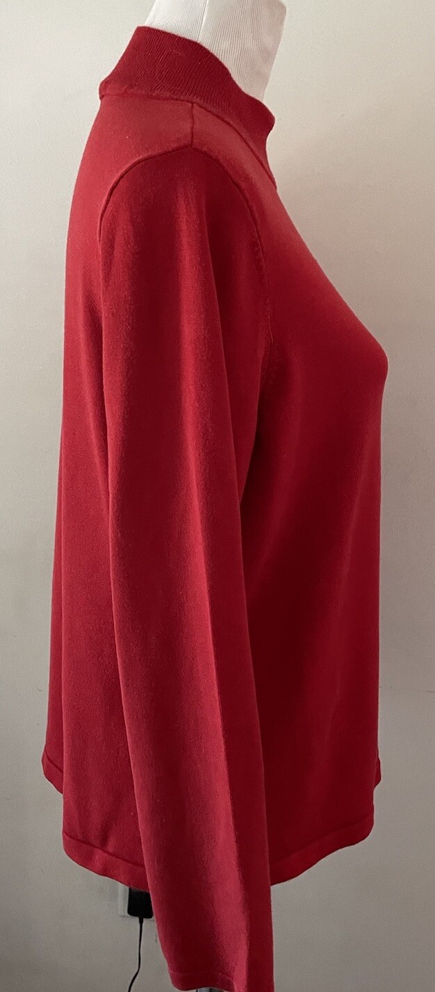 Pendleton Turtleneck Red Long Sleeve Pullover Top… - image 2