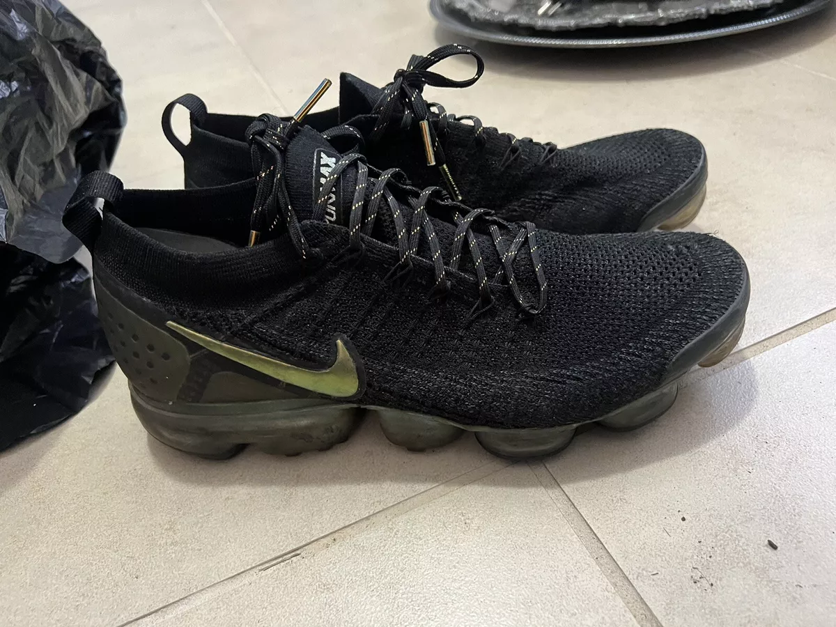 Nike Air VaporMax Flyknit 2 Negro Oro Met lico 3 Plus Multicolor Para Hombre Talla 9.5