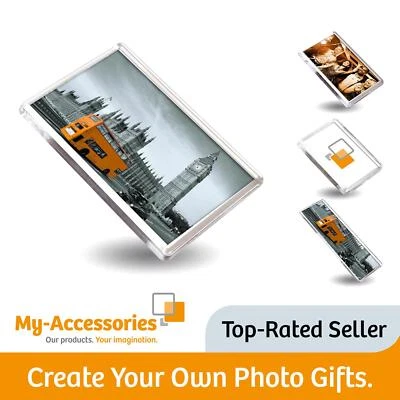 MY-ACCESSORIES Acrylic Photo Fridge Magnet Blank Picture Frame Clear Personalize Image Insert